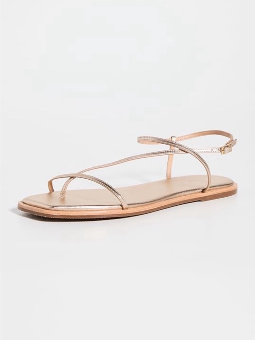 Kaanas Gold Minimal Strappy Flat Sandal